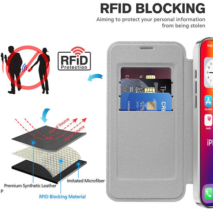 Funda MagSafe para Apple iPhone 16, Techsuit, SmartMag Book, Gris
