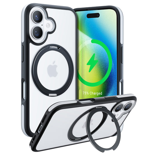 Funda MagSafe para Apple iPhone 16, Torras, Ostand R Fusion, Negra