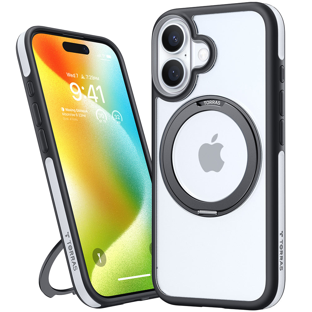 Funda MagSafe para Apple iPhone 16, Torras, Ostand R Fusion, Negra