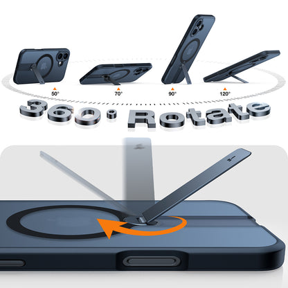 Funda MagSafe para Apple iPhone 16, Torras, Pstand Spin, Negra