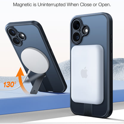 Funda MagSafe para Apple iPhone 16, Torras, Pstand Spin, Negra