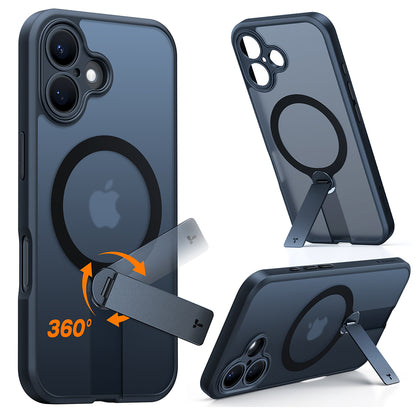 Funda MagSafe para Apple iPhone 16, Torras, Pstand Spin, Negra