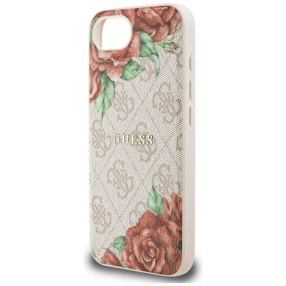 Funda MagSafe para Apple iPhone 16e, Guess, 4G Flowers Print, Rosa