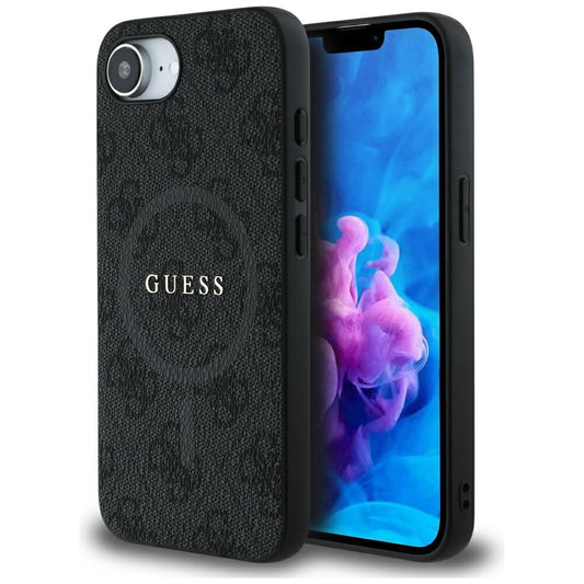 Funda MagSafe para Apple iPhone 16e, Guess, 4G Ring Classic Logo, Negra
