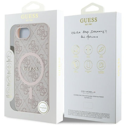 Funda MagSafe para Apple iPhone 16e, Guess, 4G Ring Classic Logo, Rosa