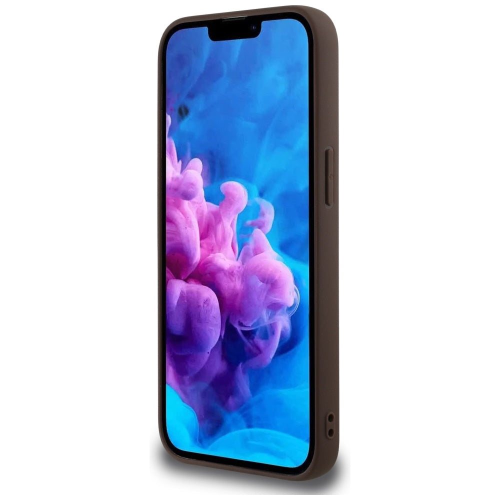 Funda MagSafe para Apple iPhone 16e, Guess, 4G Ring Triangle Logo, Marrón