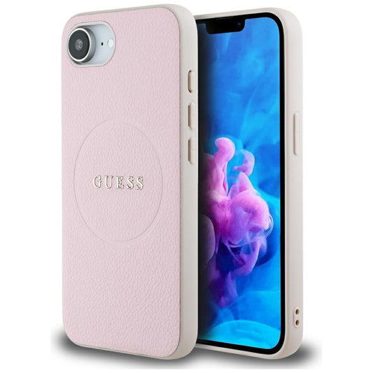 Funda MagSafe para Apple iPhone 16e, Guess, Grained Gold Ring, Rosa