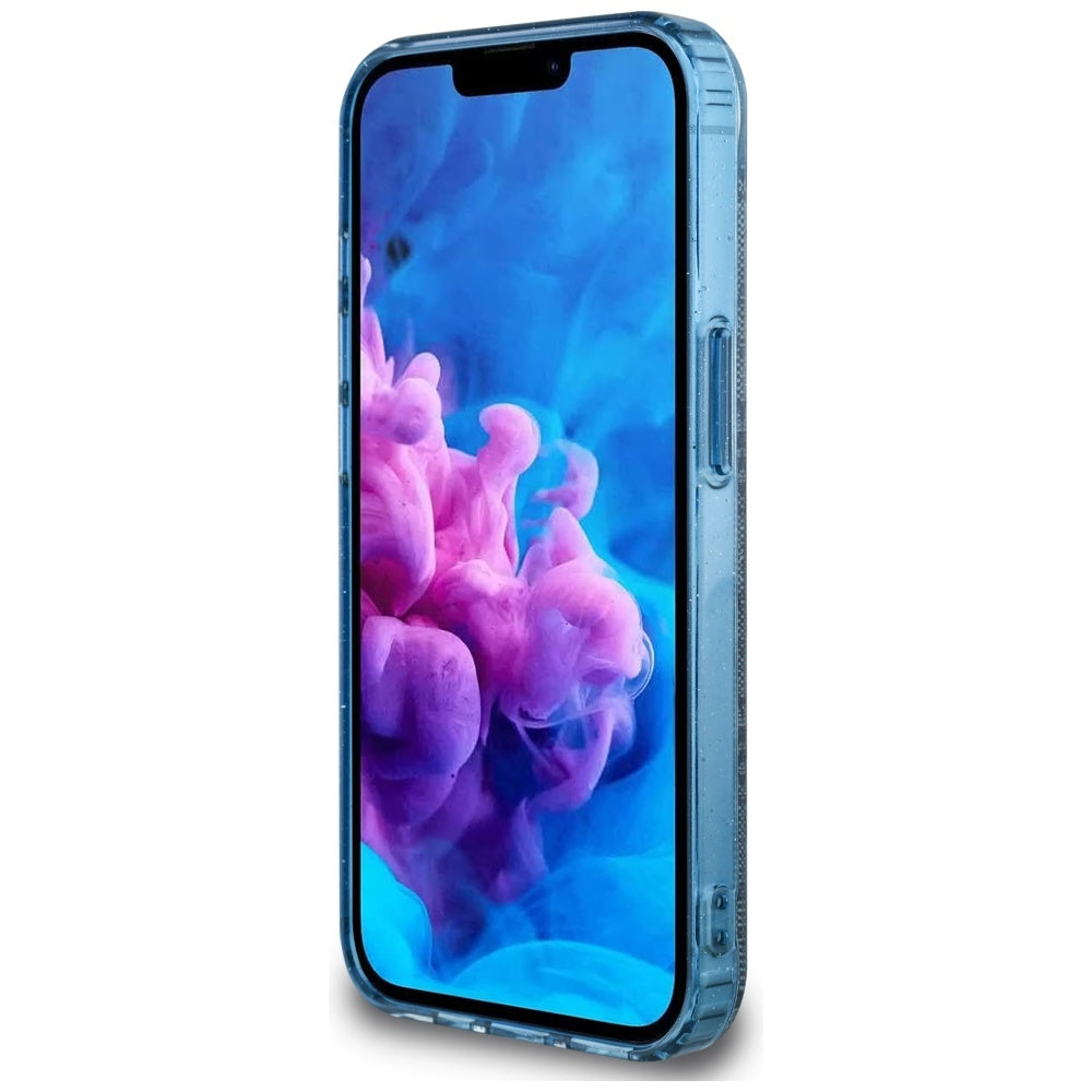 Funda MagSafe para Apple iPhone 16e, Guess, IML Glitter 4G Circle Triangle, Azul