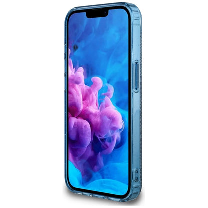 Funda MagSafe para Apple iPhone 16e, Guess, IML Glitter 4G Circle Triangle, Azul