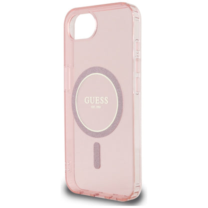 Funda MagSafe para Apple iPhone 16e, Guess, IML Glitter Circle, Rosa