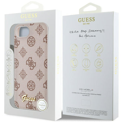 Funda MagSafe para Apple iPhone 16e, Guess, Peony Script, Marrón
