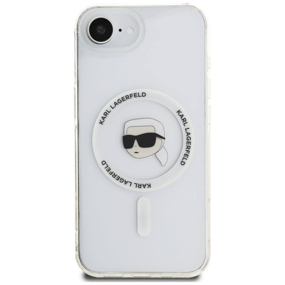 Funda MagSafe para Apple iPhone 16e, Karl Lagerfeld, IML Karl's Head, Blanca