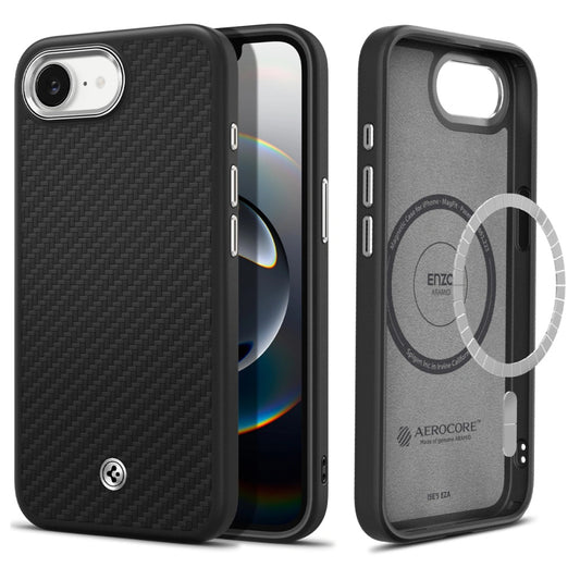 Funda MagSafe para Apple iPhone 17e / 16e, Spigen, Enzo Aramid, Negra Mate