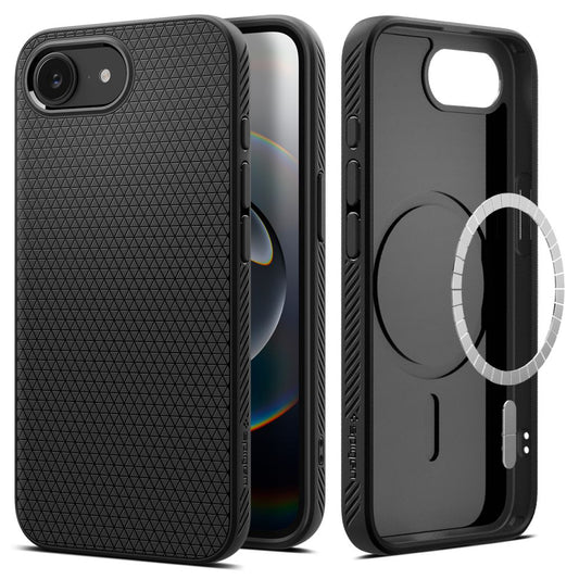 Funda MagSafe para Apple iPhone 17e / 16e, Spigen, Liquid Air, Negra Mate