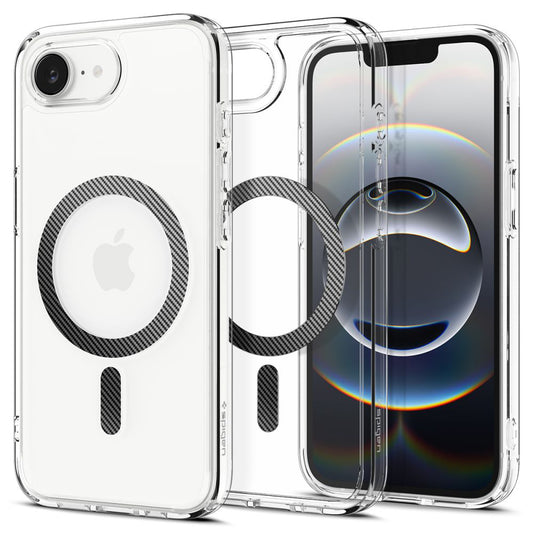 Funda MagSafe para Apple iPhone 17e / 16e, Spigen, Ultra Hybrid Carbon, Transparente