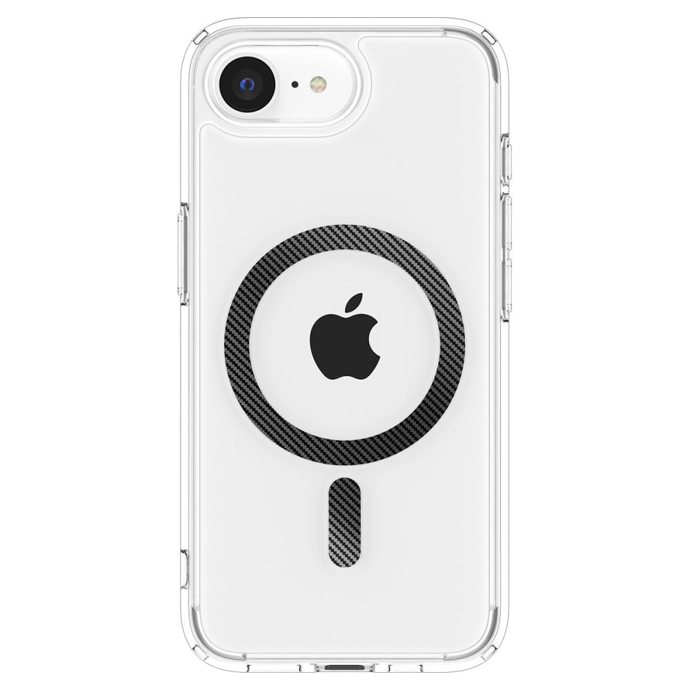 Funda MagSafe para Apple iPhone 17e / 16e, Spigen, Ultra Hybrid Carbon, Transparente