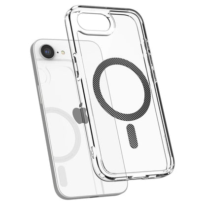 Funda MagSafe para Apple iPhone 17e / 16e, Spigen, Ultra Hybrid Carbon, Transparente