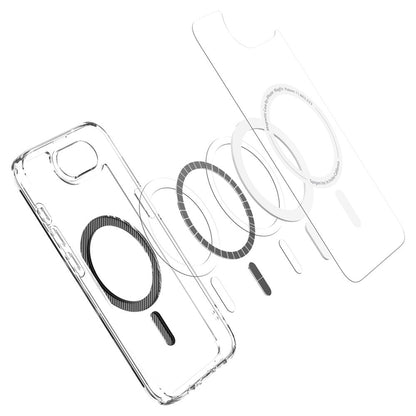 Funda MagSafe para Apple iPhone 17e / 16e, Spigen, Ultra Hybrid Carbon, Transparente