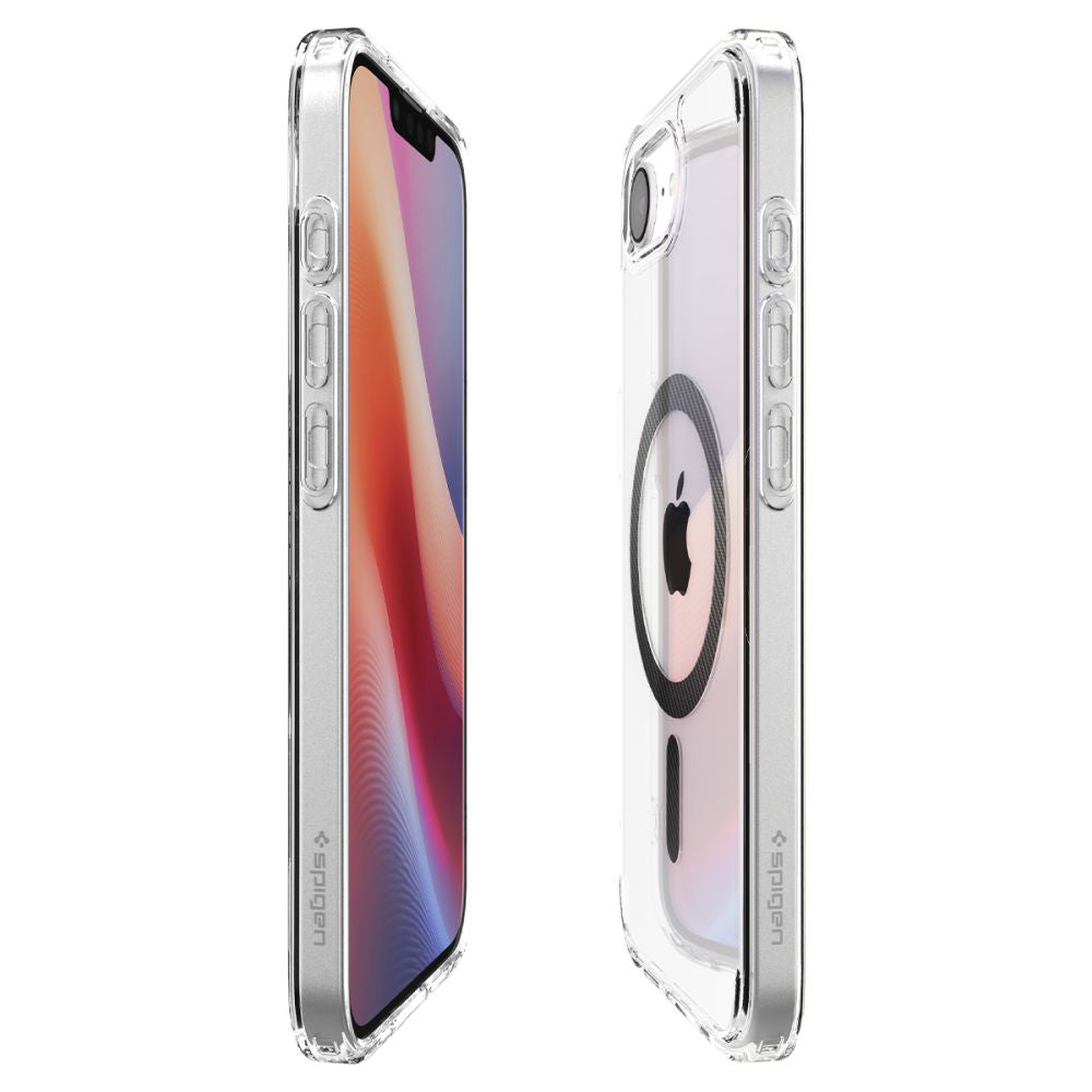 Funda MagSafe para Apple iPhone 17e / 16e, Spigen, Ultra Hybrid Carbon, Transparente