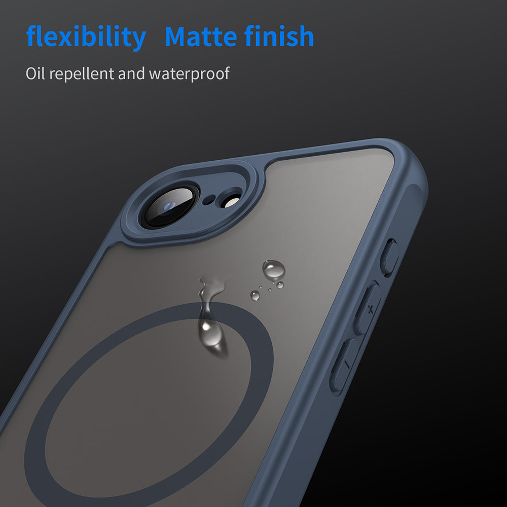 Funda MagSafe para Apple iPhone 17e / 16e, Techsuit, HaloFrost II, Azul Marino