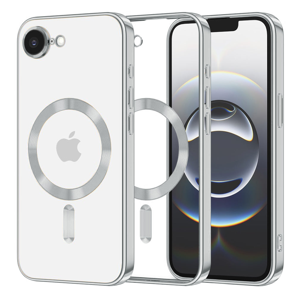 Funda MagSafe para Apple iPhone 17e / 16e, Techsuit, Luxury Crystal, Plateada