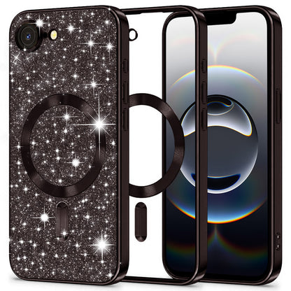 Funda MagSafe para Apple iPhone 17e / 16e, Techsuit, Luxury Glitter, Negra