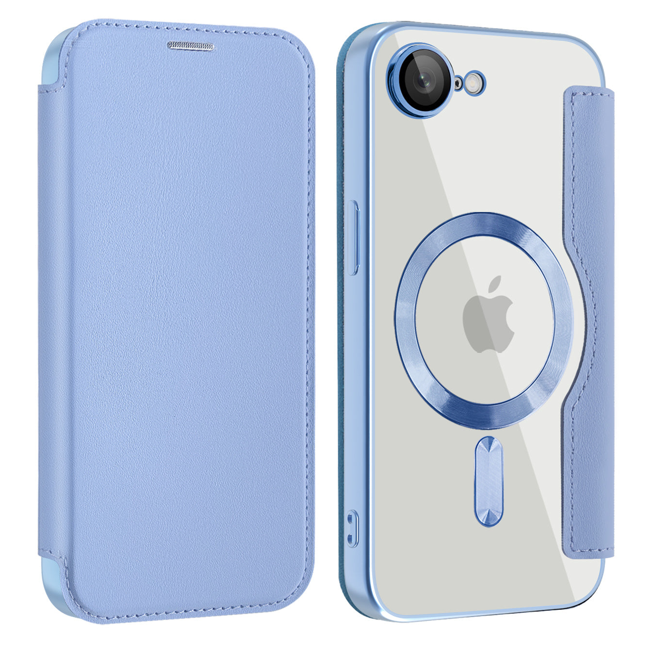 Funda MagSafe para Apple iPhone 17e / 16e, Techsuit, SmartMag Book, Azul