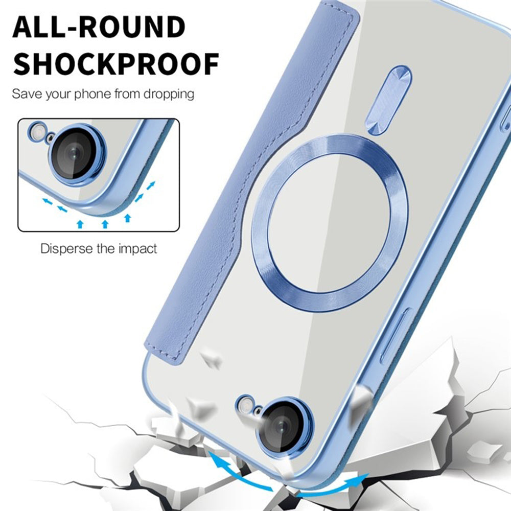 Funda MagSafe para Apple iPhone 17e / 16e, Techsuit, SmartMag Book, Azul