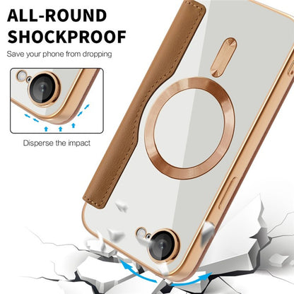 Funda MagSafe para Apple iPhone 17e / 16e, Techsuit, SmartMag Book, Marrón