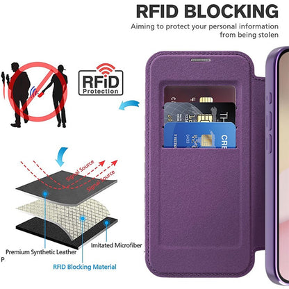 Funda MagSafe para Apple iPhone 17e / 16e, Techsuit, SmartMag Book, Morado