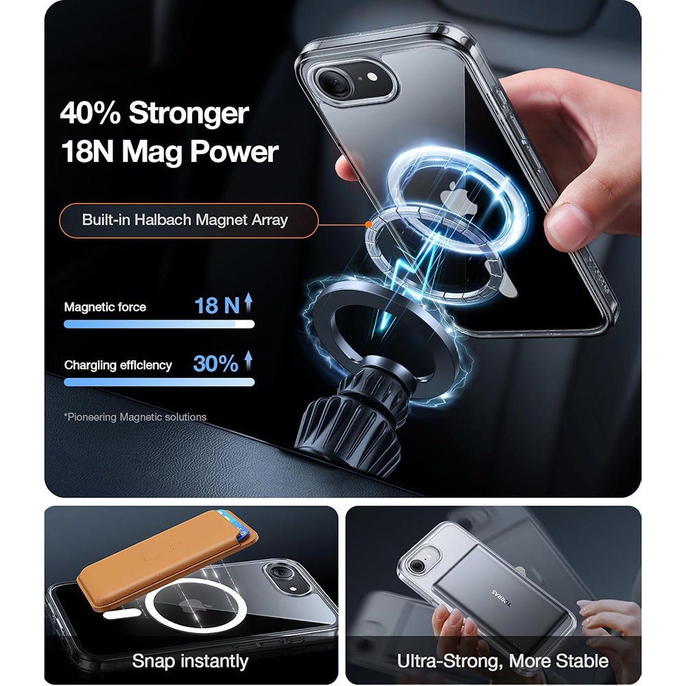 Funda MagSafe para Apple iPhone 17e / 16e, Torras, Guardian, Transparente