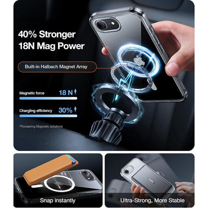 Funda MagSafe para Apple iPhone 17e / 16e, Torras, Guardian, Transparente