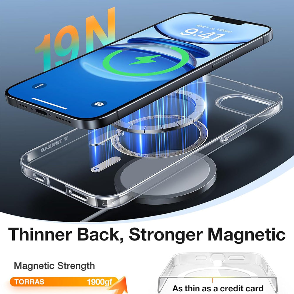 Funda MagSafe para Apple iPhone 17e / 16e, Torras, OriginFit, Transparente