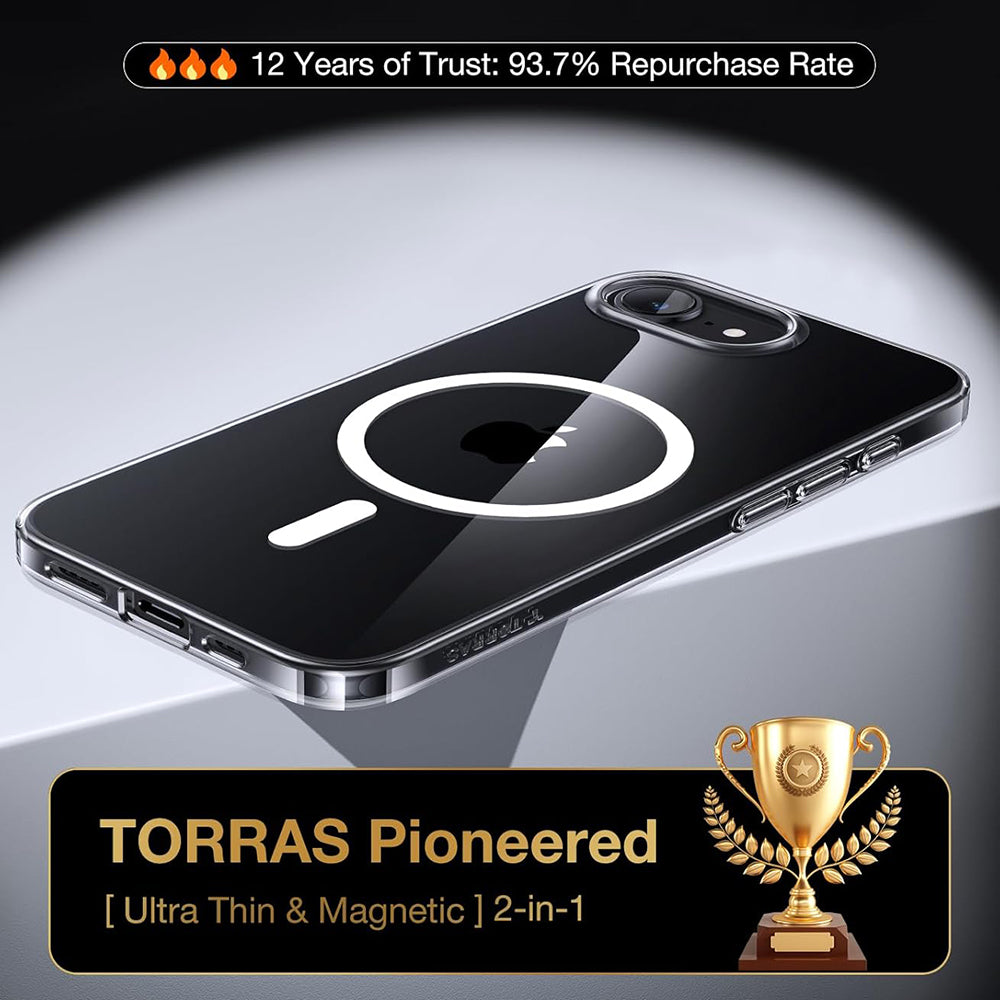 Funda MagSafe para Apple iPhone 17e / 16e, Torras, OriginFit, Transparente