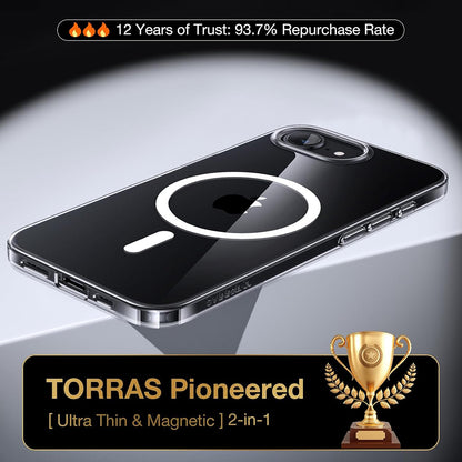 Funda MagSafe para Apple iPhone 17e / 16e, Torras, OriginFit, Transparente
