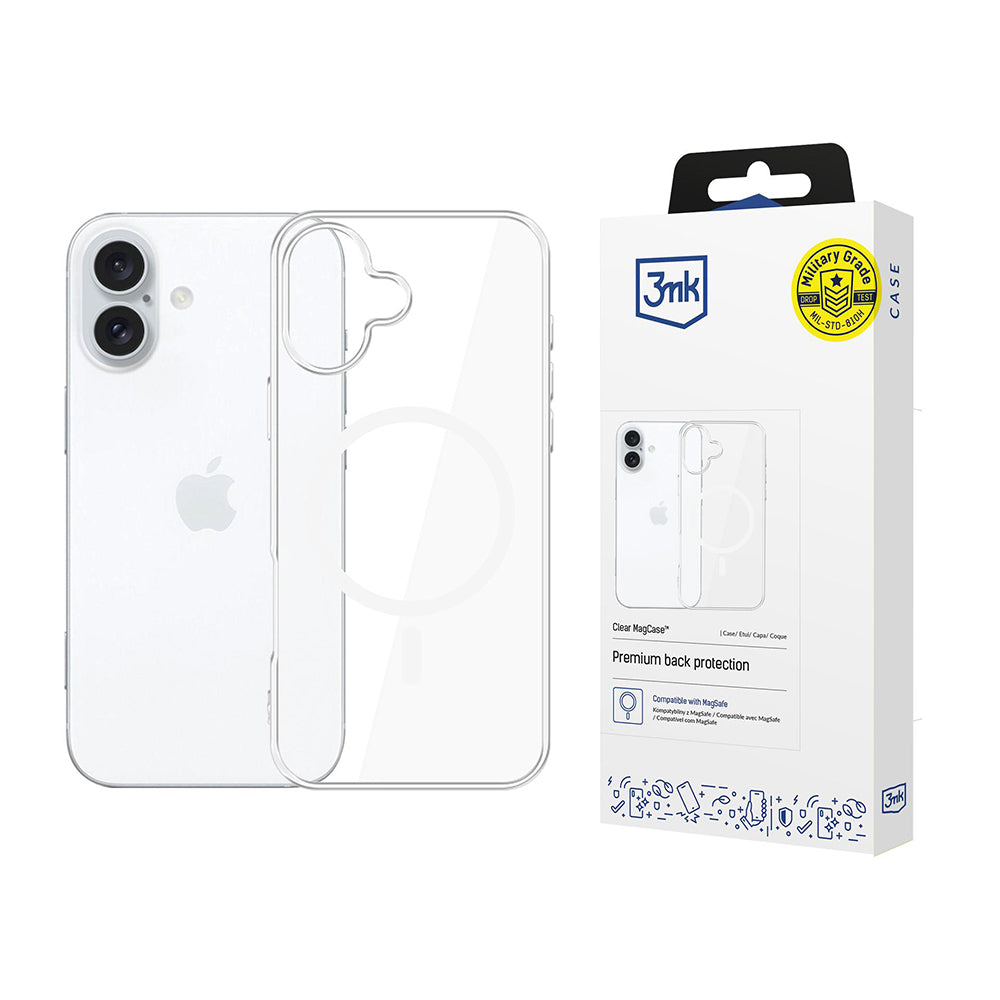 Funda MagSafe para Apple iPhone 17, 3MK, Clear MagCase, Transparente