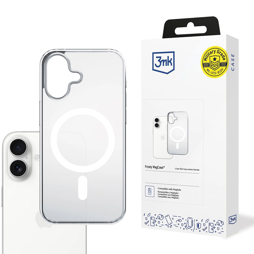 Funda MagSafe para Apple iPhone 17, 3MK, Frosty MagCase, Blanca