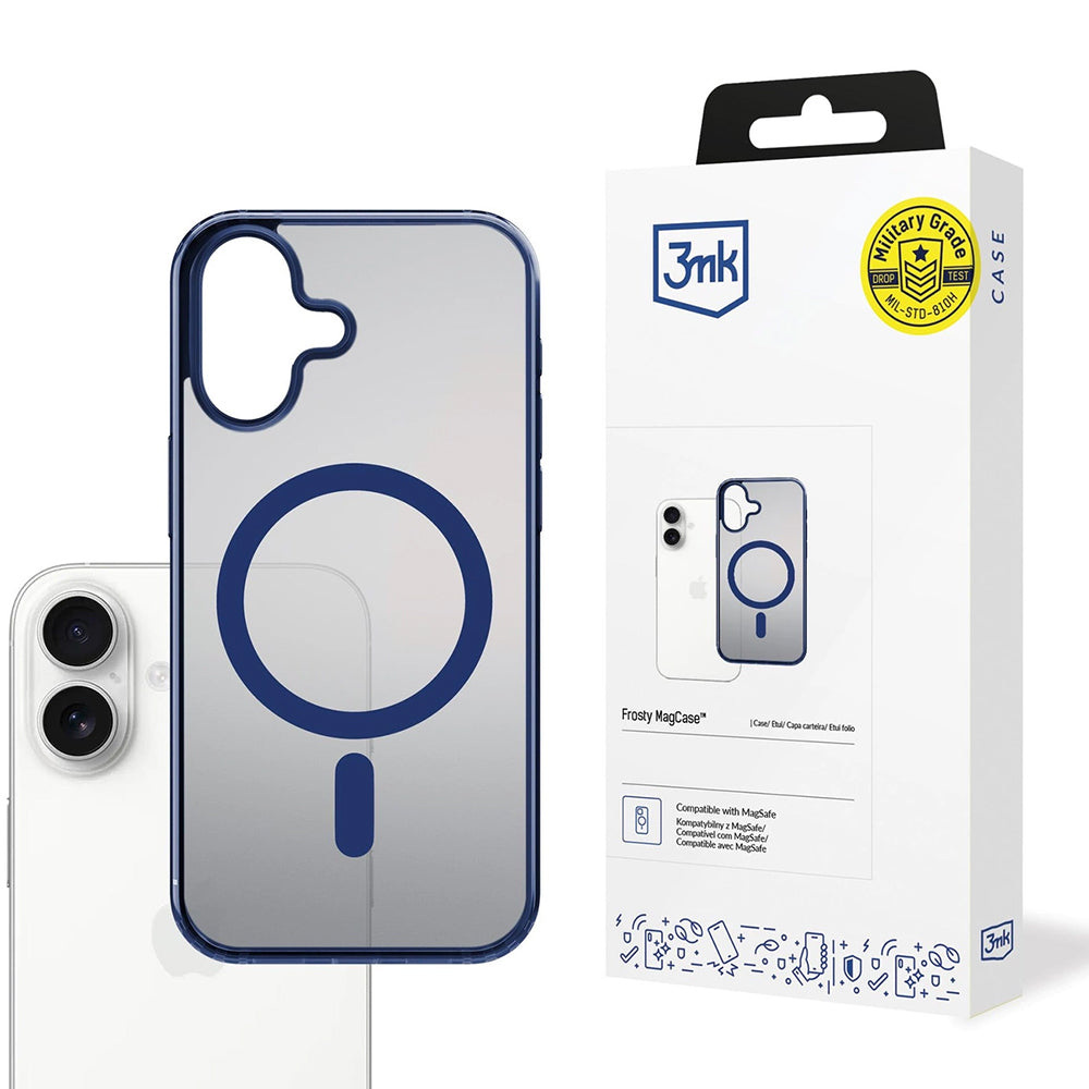 Funda MagSafe para Apple iPhone 17, 3MK, Frosty MagCase, Azul