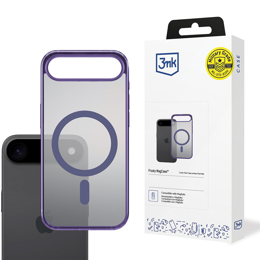 Funda MagSafe para Apple iPhone 17 Air, 3MK, Frosty MagCase, Morado