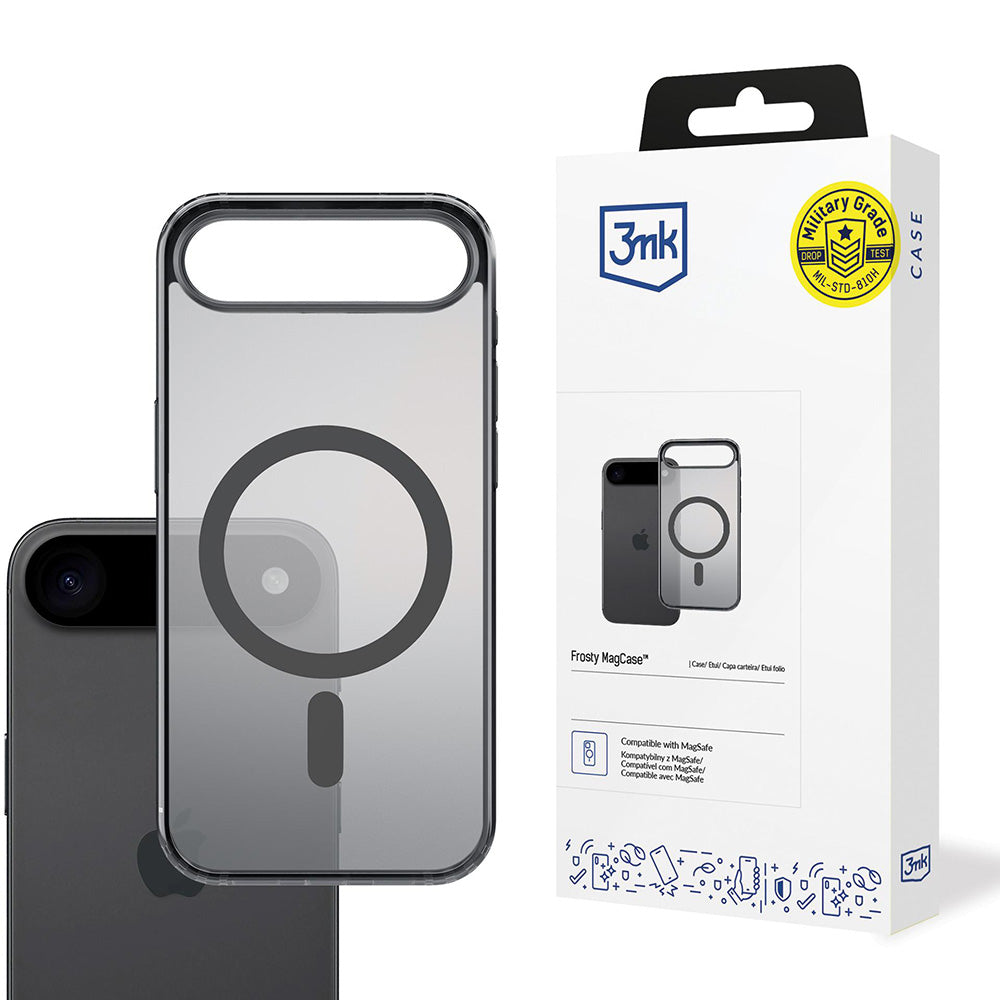 Funda MagSafe para Apple iPhone 17 Air, 3MK, Frosty MagCase, Negra