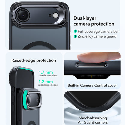 Funda MagSafe para Apple iPhone 17 Air, ESR, Classic Hybrid Kickstand, Negra Satinada