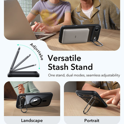 Funda MagSafe para Apple iPhone 17 Air, ESR, Classic Hybrid Kickstand, Negra Transparente
