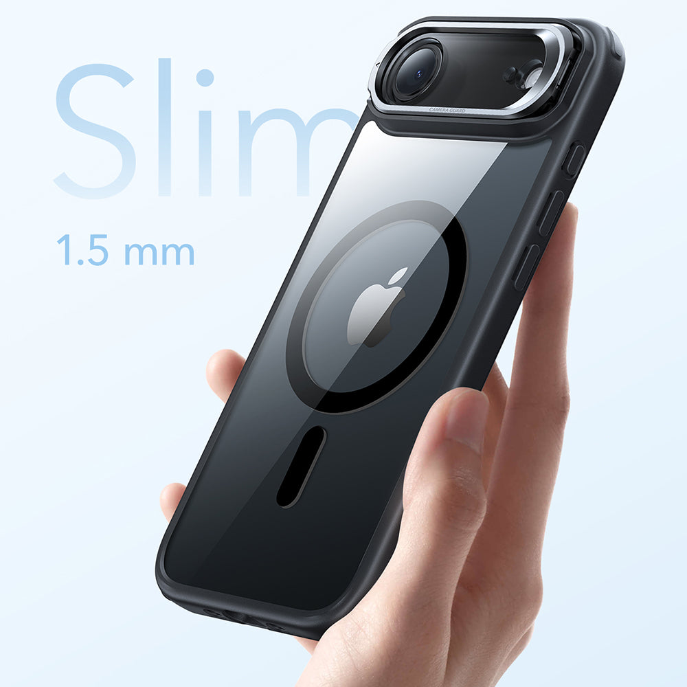 Funda MagSafe para Apple iPhone 17 Air, ESR, Classic Hybrid Kickstand, Negra Transparente