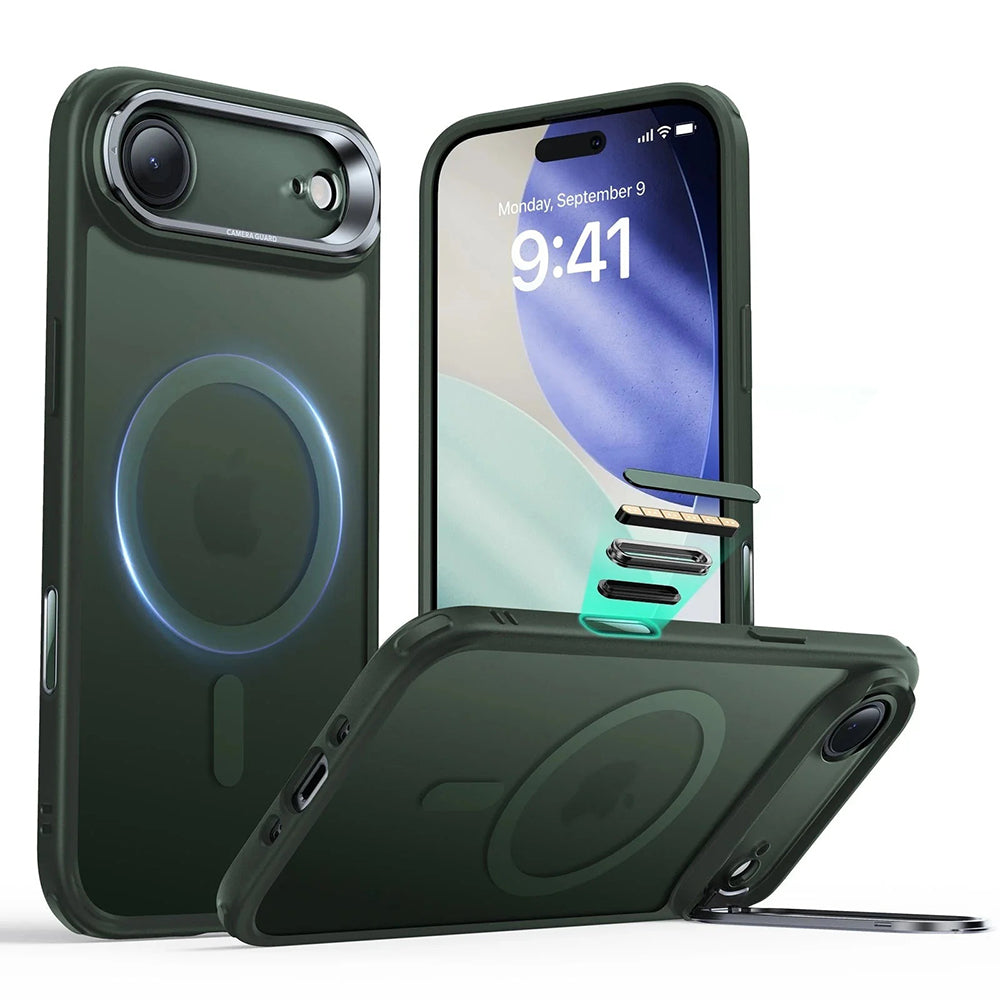 Funda MagSafe para Apple iPhone 17 Air, ESR, Classic Hybrid Kickstand, Verde Satinado