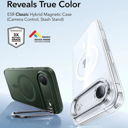Funda MagSafe para Apple iPhone 17 Air, ESR, Classic Hybrid Kickstand, Verde Satinado