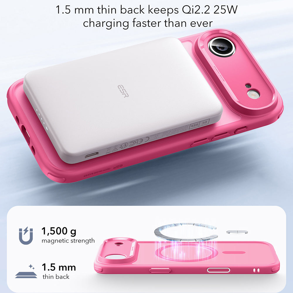Funda MagSafe para Apple iPhone 17 Air, ESR, Classic Hybrid, Rosa Satinado