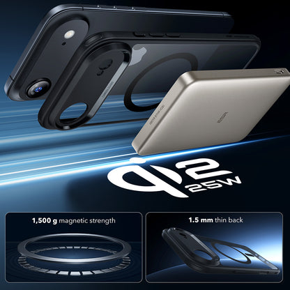 Funda MagSafe para Apple iPhone 17 Air, ESR, Classic Hybrid, Negra Transparente