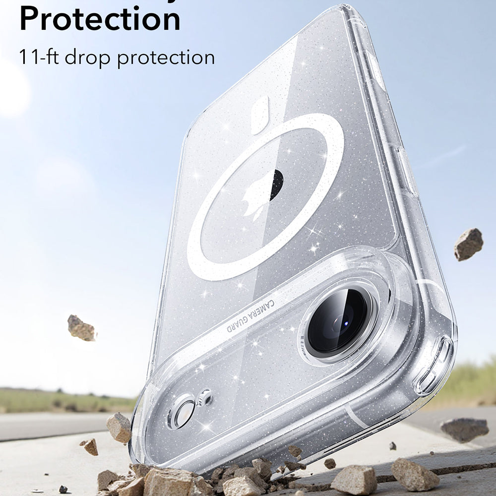 Funda MagSafe para Apple iPhone 17 Air, ESR, Classic Hybrid Shimmer, Transparente