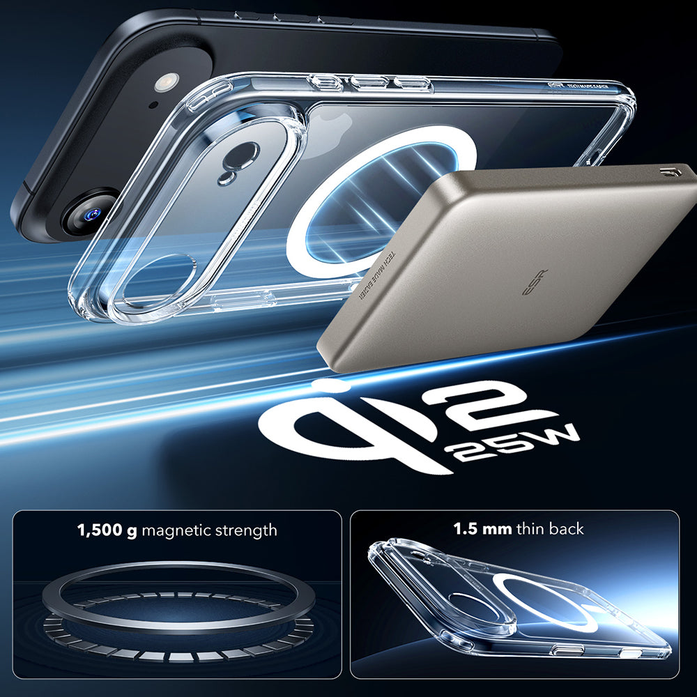 Funda MagSafe para Apple iPhone 17 Air, ESR, Classic Hybrid, Transparente