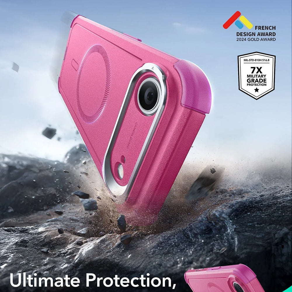 Funda MagSafe para Apple iPhone 17 Air, ESR, Cyber Armor Kickstand, Rosa